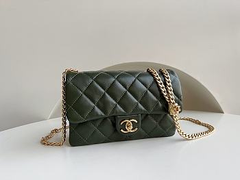 Chanel CF Flap Bag Dark Green Size 14 x 22 x 8 cm