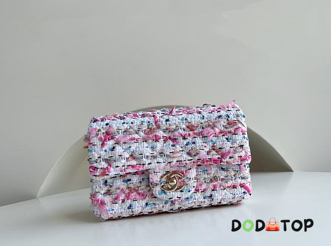 Chanel Mini Flap Bag Multicolor Tweed Size 20 cm - 1