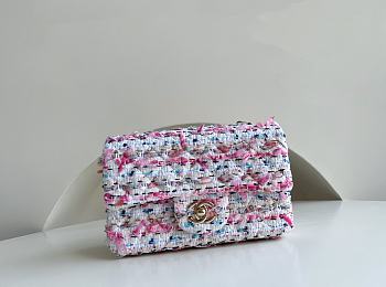 Chanel Mini Flap Bag Multicolor Tweed Size 20 cm