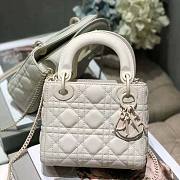 Lady Dior Bag White Ultramatte Cannage Calfskin Size 17 x 15 x 7 cm - 1