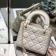 Lady Dior Bag White Ultramatte Cannage Calfskin Size 17 x 15 x 7 cm - 3