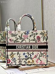 Dior Book Tote White Multicolor Dior Petites Fleurs Embroider Size 42 x 35 x 18.5 cm - 1