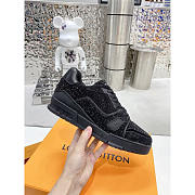 Louis Vuitton Men Black Crystals Trainer Sneaker - 1