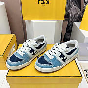 Fendi Match Mixed Denim Low-Top Sneakers - 4