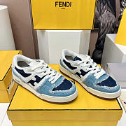 Fendi Match Mixed Denim Low-Top Sneakers - 5