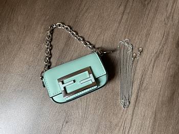Fendi Nano Baguette Charm Green Bag Size 10 x 6 x 2.5 cm