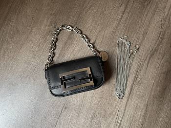 Fendi Nano Baguette Charm Black Bag Size 10 x 6 x 2.5 cm