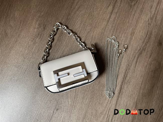 Fendi Nano Baguette Charm White Bag Size 10 x 6 x 2.5 cm - 1