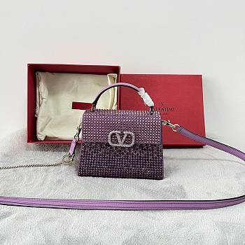 Valentino Garavani Small Vsling Crystal-Embellished Crossbody Bag Size 19 x 13 x 9 cm