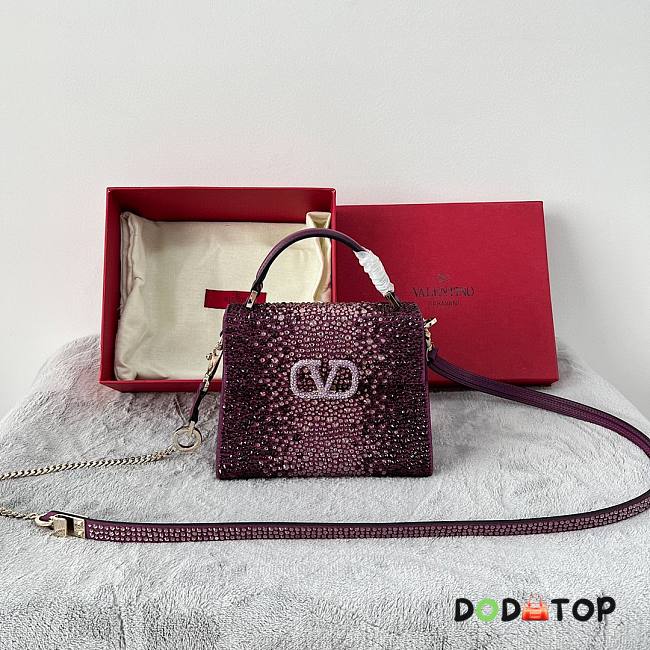 Valentino Garavani Vsling Top Handle Bag Purple Size 19 x 13 x 9 cm - 1