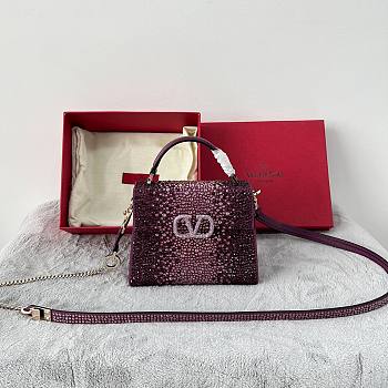Valentino Garavani Vsling Top Handle Bag Purple Size 19 x 13 x 9 cm