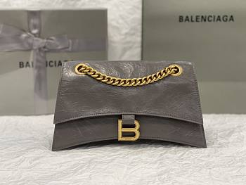 Balenciaga Crush Medium Chain Bag Gold Grey Size 25 x 15 x 9.5 cm