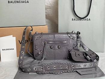 Balenciaga XS Le Cagole Leather Bag Grey Size 24 x 14 x 5 cm