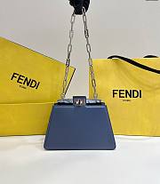 Fendi Peekaboo Cut Leather Bag Blue Size 11 x 20.5 x 14 cm - 1