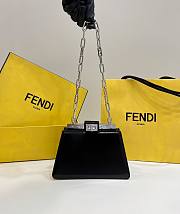 Fendi Peekaboo Cut Leather Bag Black Size 11 x 20.5 x 14 cm - 1