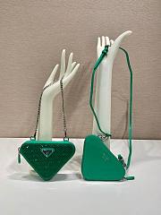 Prada Embellished Satin And Leather Mini-Pouch Green Size 15 x 10 x 5 cm - 1