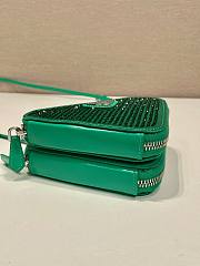 Prada Embellished Satin And Leather Mini-Pouch Green Size 15 x 10 x 5 cm - 5