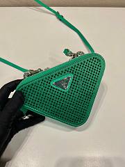 Prada Embellished Satin And Leather Mini-Pouch Green Size 15 x 10 x 5 cm - 3
