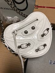 Balenciaga Women's Le Cagole Heart Mini Bag In Optic White Size 17 x 15 x 5 cm - 3