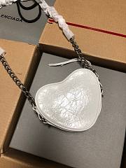 Balenciaga Women's Le Cagole Heart Mini Bag In Optic White Size 17 x 15 x 5 cm - 2