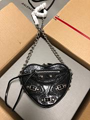 Balenciaga Women's Le Cagole Heart Mini Bag In Optic Black Size 17 x 15 x 5 cm - 1
