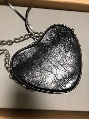 Balenciaga Women's Le Cagole Heart Mini Bag In Optic Black Size 17 x 15 x 5 cm - 3