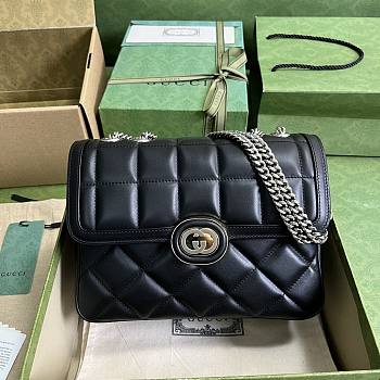 Gucci Deco Small Shoulder Bag Black Size 25 x 19.5 x 8 cm