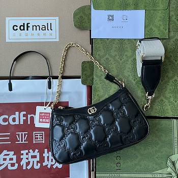 Gucci GG Matelassé Handbag Black Size 25 x 15 x 8 cm