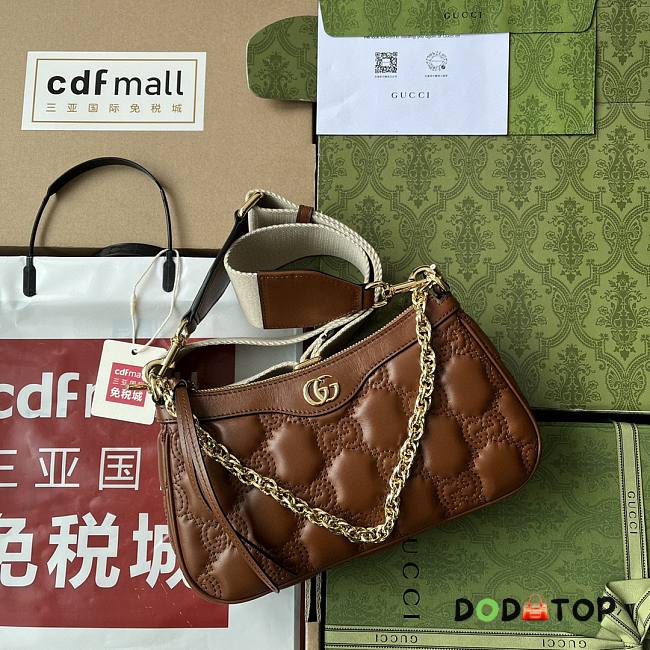 Gucci GG Matelassé Handbag Brown Size 25 x 15 x 8 cm - 1