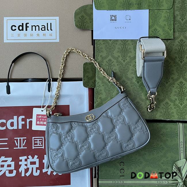 Gucci GG Matelassé Handbag Grey Size 25 x 15 x 8 cm - 1