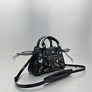Balenciaga Black Neo Logo Embossed Mini Tote Bag Size 22 x 14 x 9 cm - 3