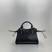 Balenciaga Black Neo Logo Embossed Mini Tote Bag Size 22 x 14 x 9 cm - 5