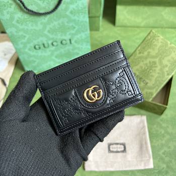 Gucci GG Matelassé Card Case Black Size 10 x 7 cm