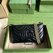 Gucci Black GG Marmont Matelassé Mini Chain Bag Size 22 x 13 x 3.5 cm - 3