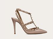 Valentino Rockstud Pumps In Patent Leather With 100mm Straps Powder - 6