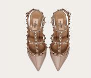 Valentino Rockstud Pumps In Patent Leather With 100mm Straps Powder - 3