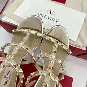 Valentino Women Rockstud Metallic Calfskin Leather Ankle Strap Sandal 100 mm - 3
