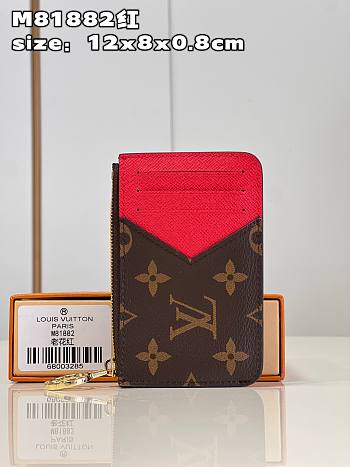 Louis Vuitton LV Romy Card Holder Red Size 12 x 8 x 0.8 cm