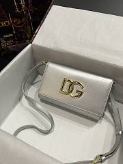 Dolce & Gabbana DG Small Leather Crossbody Bag Silver Size 21 x 14 x 5 cm - 1