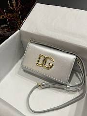 Dolce & Gabbana DG Small Leather Crossbody Bag Silver Size 21 x 14 x 5 cm - 5