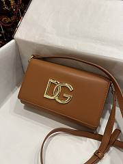 Dolce & Gabbana DG Small Leather Crossbody Bag Brown Size 21 x 14 x 5 cm - 6