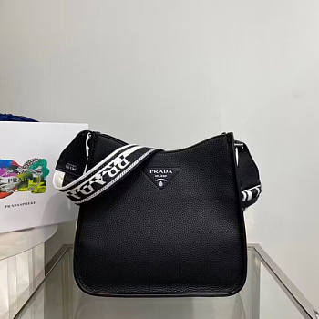 Prada Leather Hobo Bag Black Size 30 x 28 x 12 cm