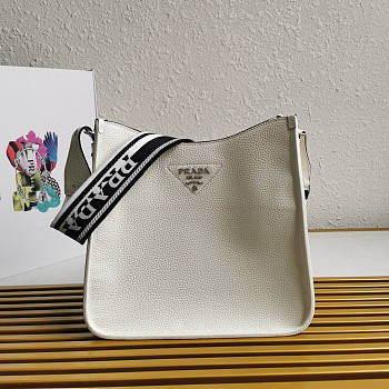 Prada Leather Hobo Bag White Size 30 x 28 x 12 cm