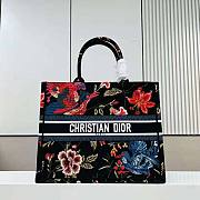Dior Large Dior Book Tote Black Multicolor Dior Birds Embroidery Size 42 x 35 x 18.5 cm - 1
