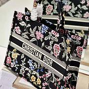 Dior Large Book Tote Black Multicolor Dior Petites Fleurs Embroidery Size 42 x 35 x 18.5 cm - 6