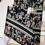 Dior Large Book Tote Black Multicolor Dior Petites Fleurs Embroidery Size 42 x 35 x 18.5 cm - 5