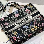 Dior Large Book Tote Black Multicolor Dior Petites Fleurs Embroidery Size 42 x 35 x 18.5 cm - 3