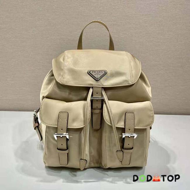 Prada Small Re-Nylon Backpack Beige Bag Size 28 x 12 x 23.5 cm - 1