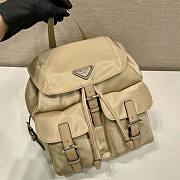 Prada Small Re-Nylon Backpack Beige Bag Size 28 x 12 x 23.5 cm - 4