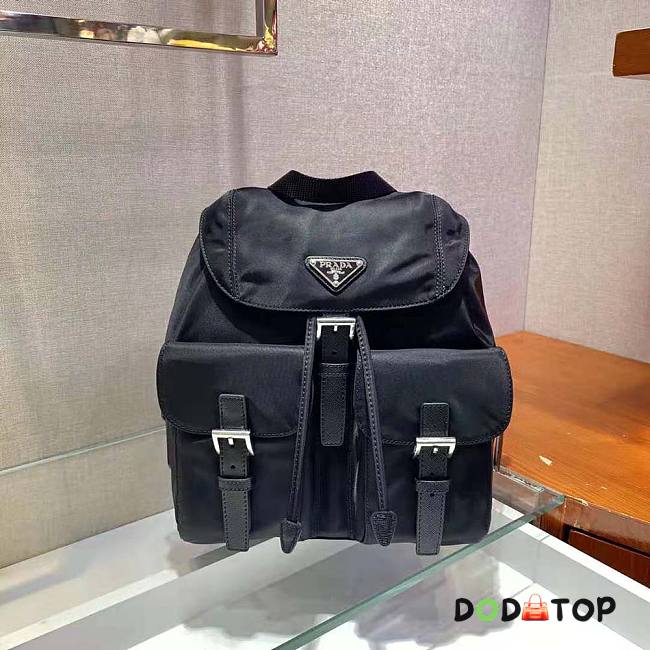 Prada Small Re-Nylon Backpack Black Bag Size 28 x 12 x 23.5 cm - 1